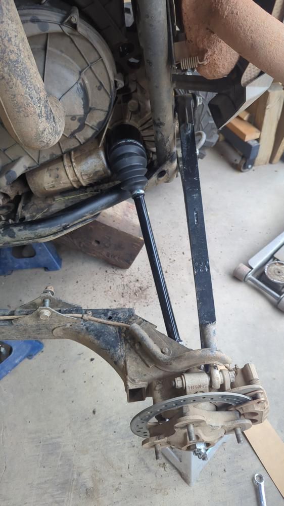 New rear axle installed on a Polaris RZR XP 1000